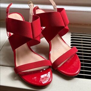 Stuart Weitzman Red Strappy Sandals